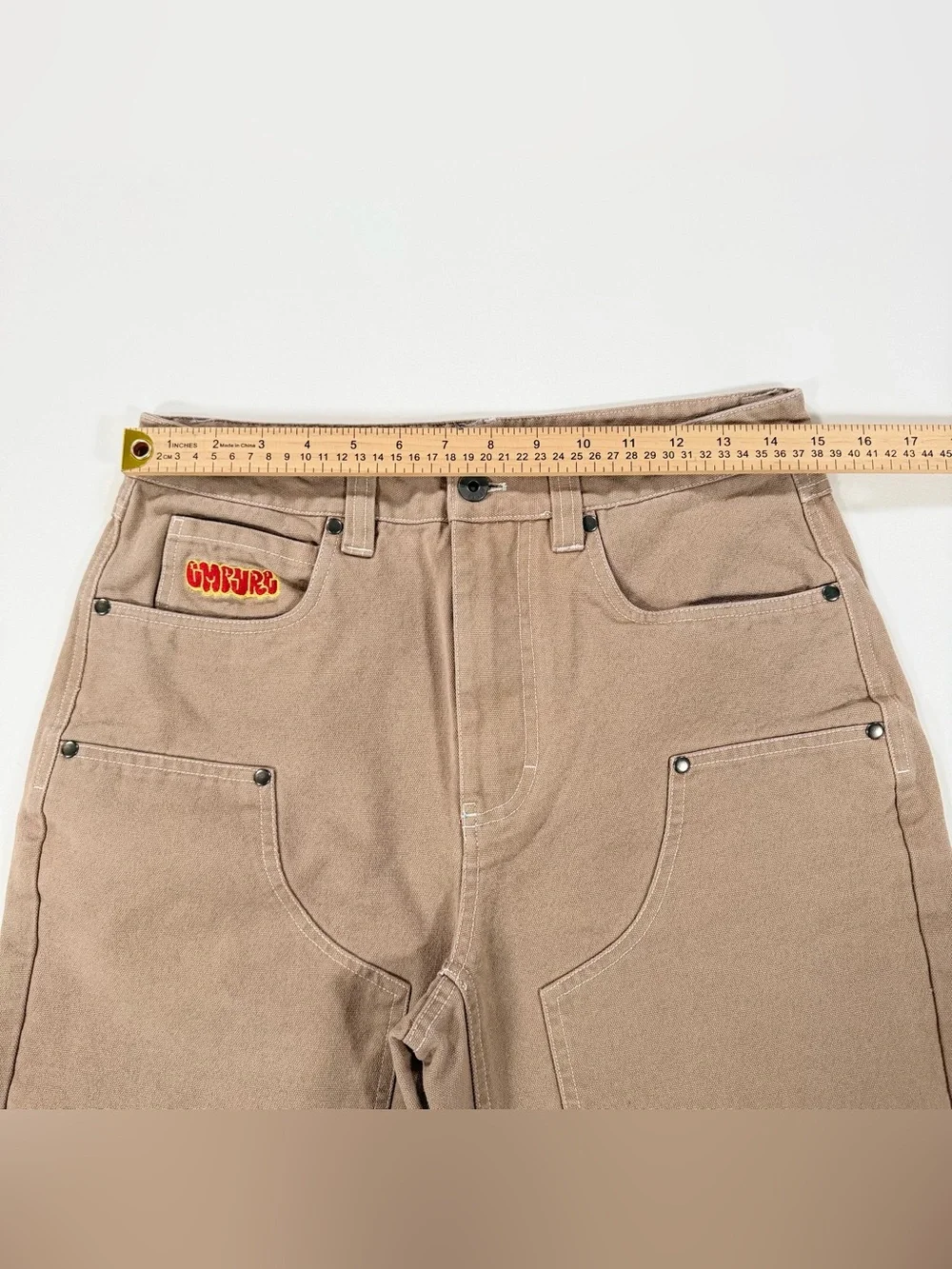 Empyre Khaki Double Knee Skateboarding Pants Size 30x26 Tan Baggy Work Carpenter